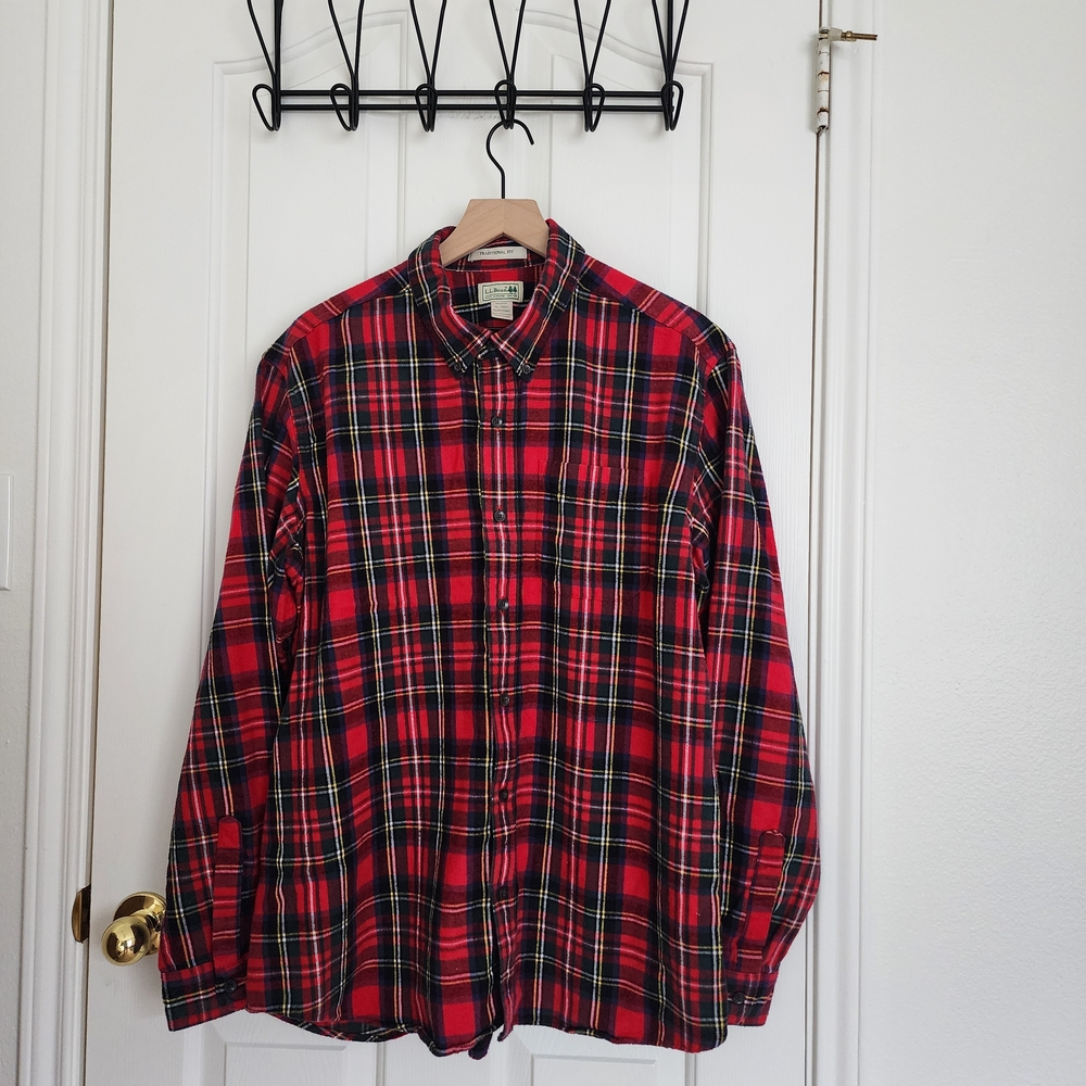 LL BeanPlaid Men's 100% Cotton Flannel Shirt